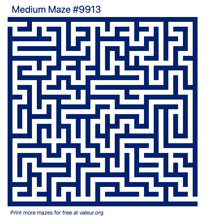 Free Printable Medium Maze number 9913