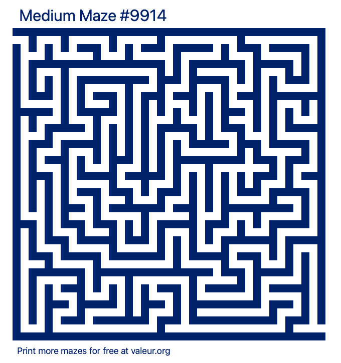 Free Printable Medium Maze number 9914