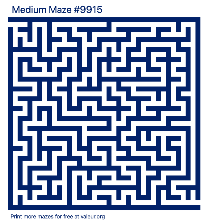 Free Printable Medium Maze number 9915