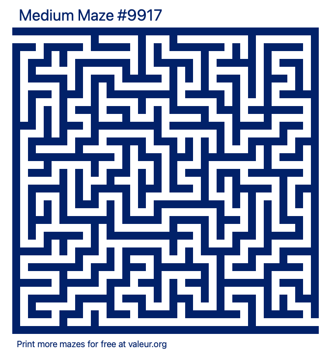 Free Printable Medium Maze number 9917