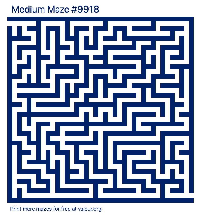 Free Printable Medium Maze number 9918