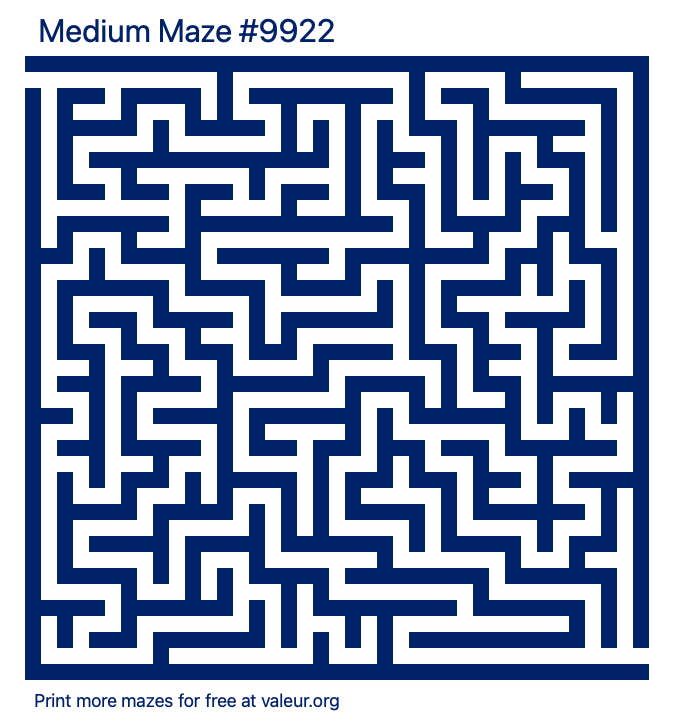 Free Printable Medium Maze number 9922