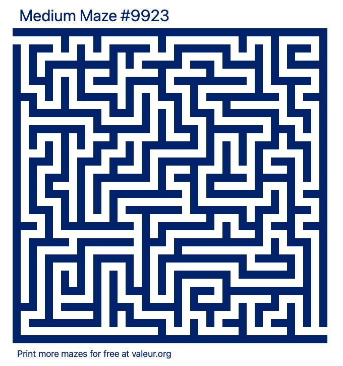 Free Printable Medium Maze number 9923