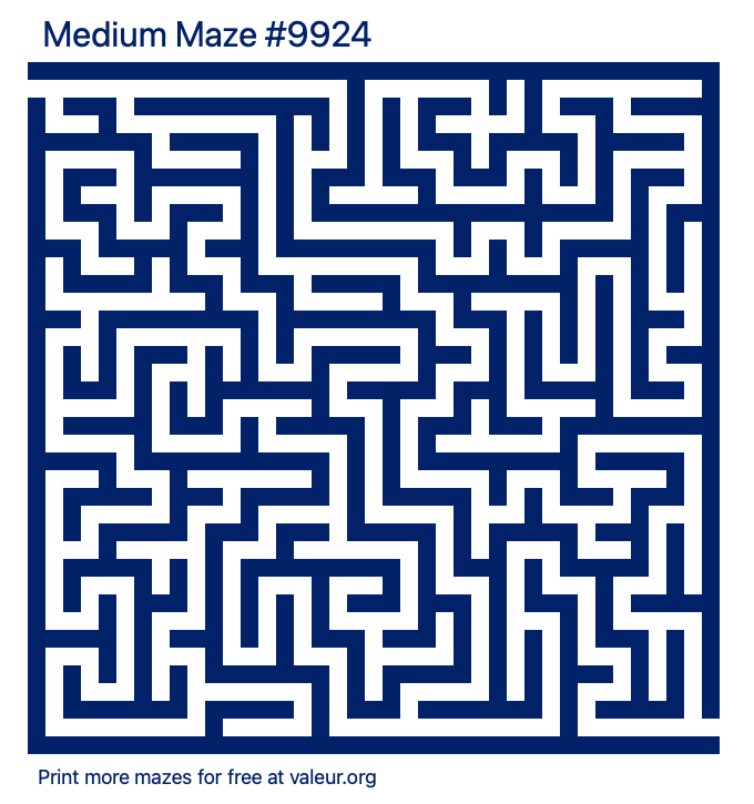 Free Printable Medium Maze number 9924