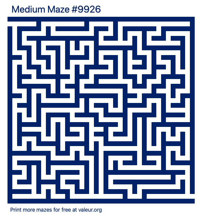 Free Printable Medium Maze number 9926