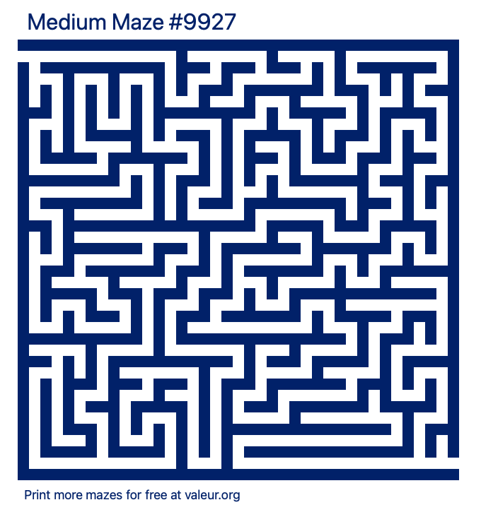 Free Printable Medium Maze number 9927