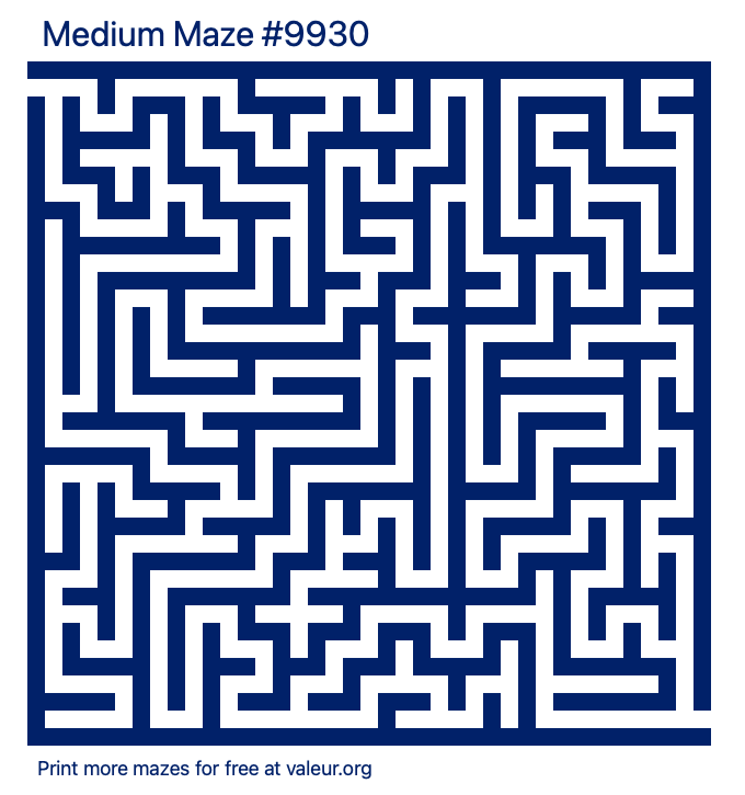 Free Printable Medium Maze number 9930