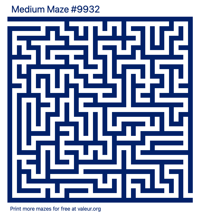 Free Printable Medium Maze number 9932