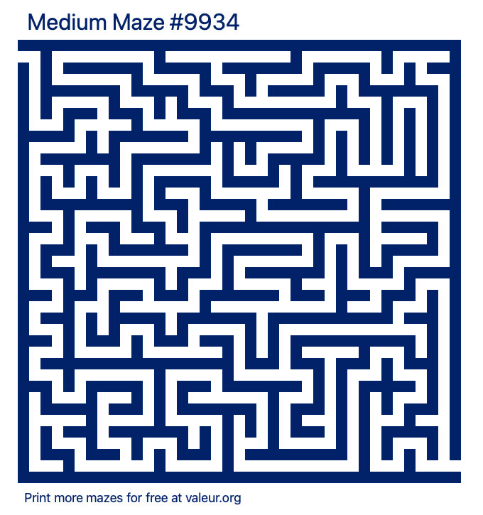 Free Printable Medium Maze number 9934