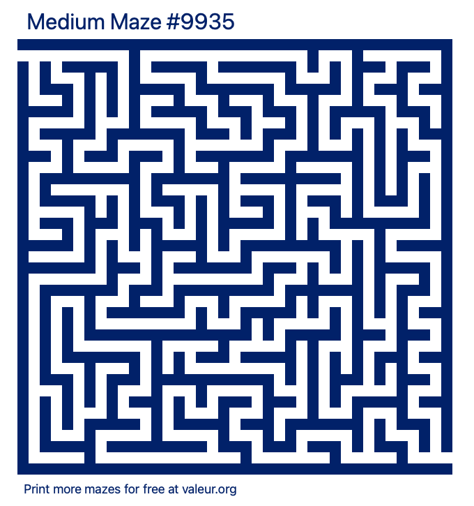 Free Printable Medium Maze number 9935