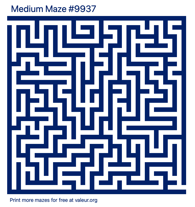 Free Printable Medium Maze number 9937