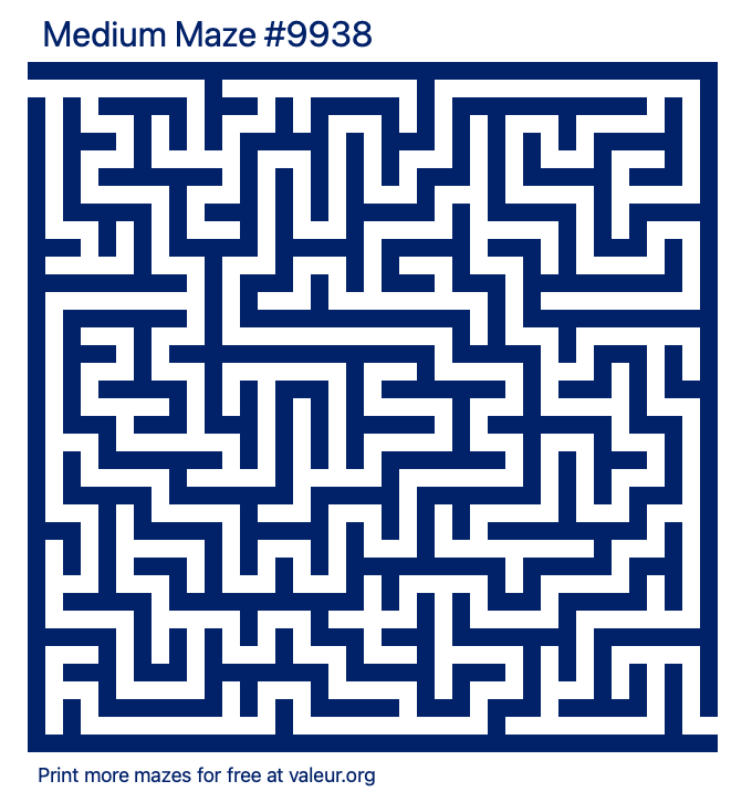 Free Printable Medium Maze number 9938