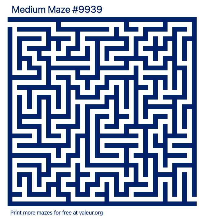 Free Printable Medium Maze number 9939