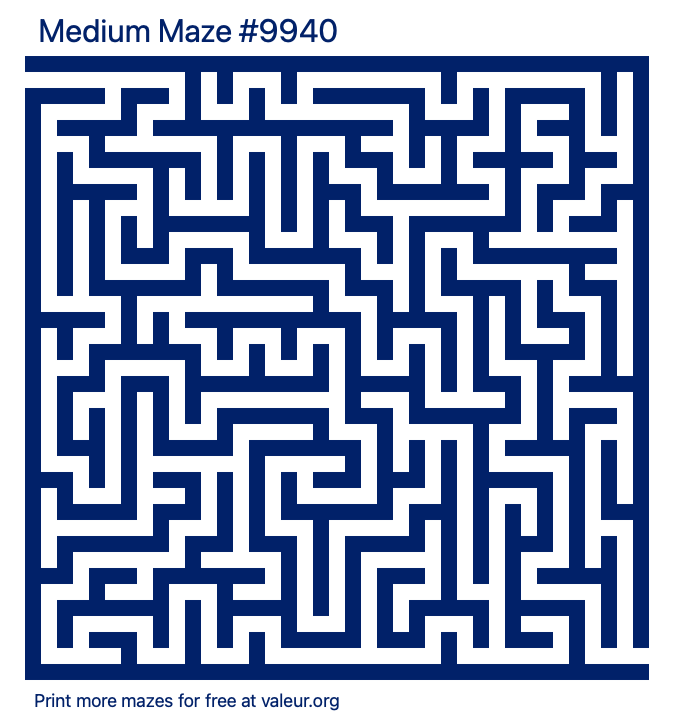 Free Printable Medium Maze number 9940