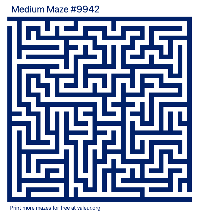 Free Printable Medium Maze number 9942