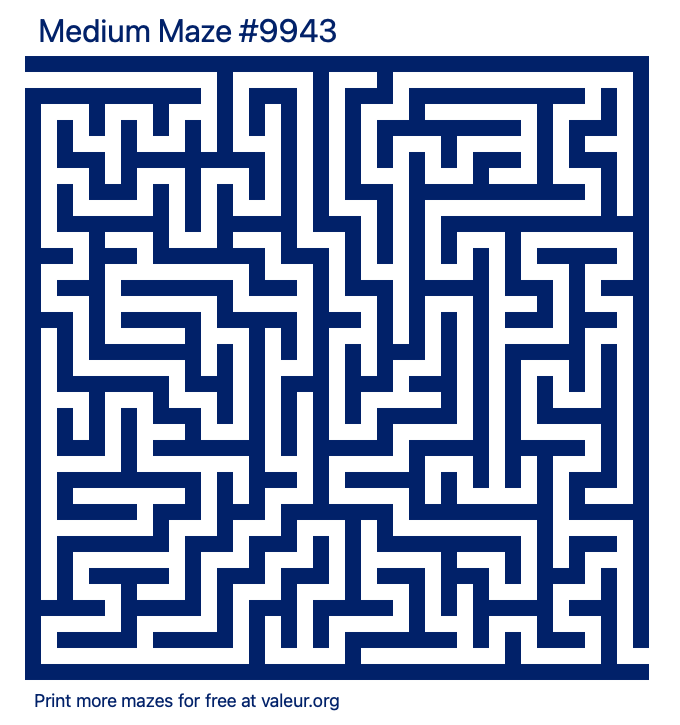 Free Printable Medium Maze number 9943