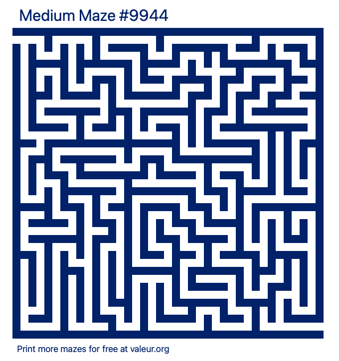 Free Printable Medium Maze number 9944