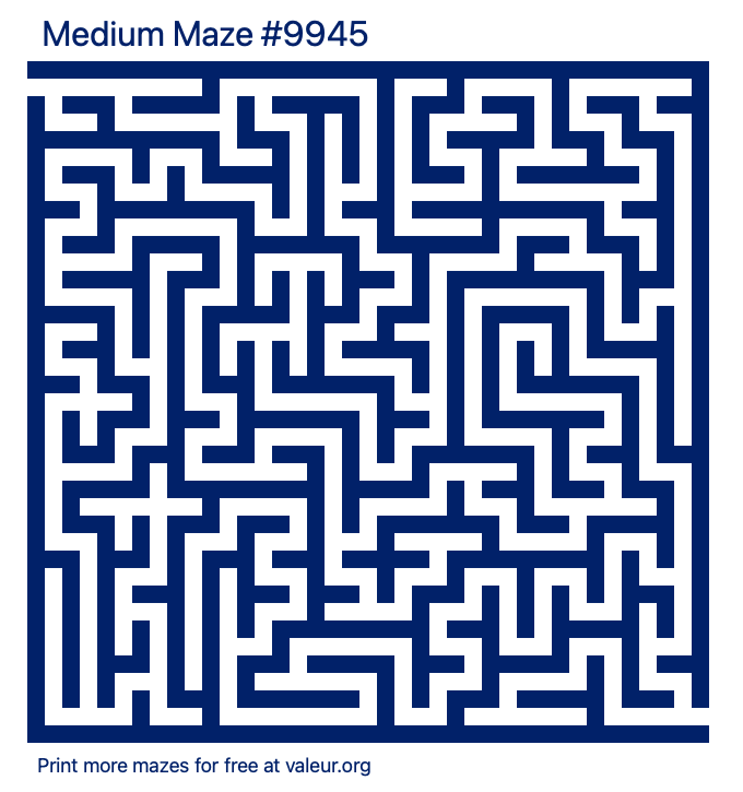 Free Printable Medium Maze number 9945