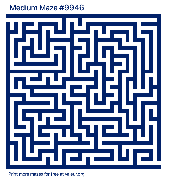 Free Printable Medium Maze number 9946