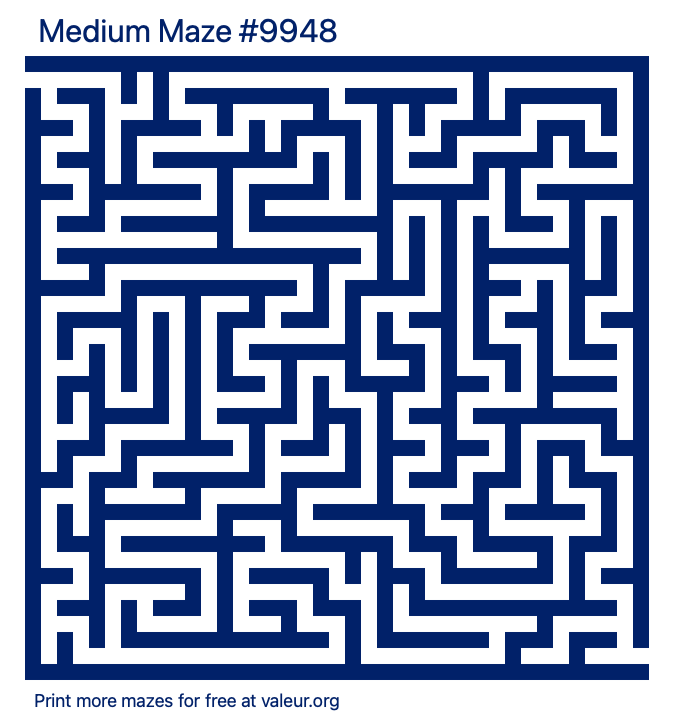 Free Printable Medium Maze number 9948