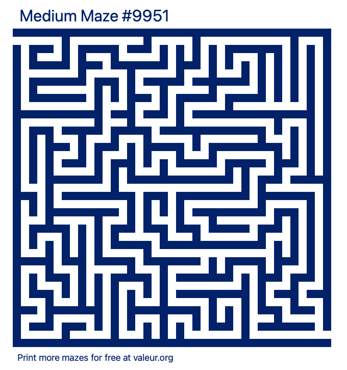 Free Printable Medium Maze number 9951