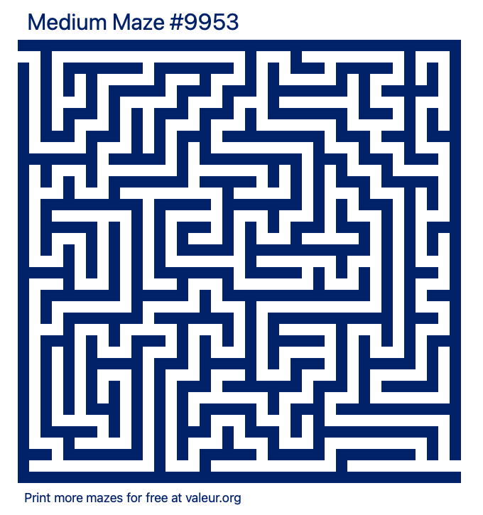 Free Printable Medium Maze number 9953