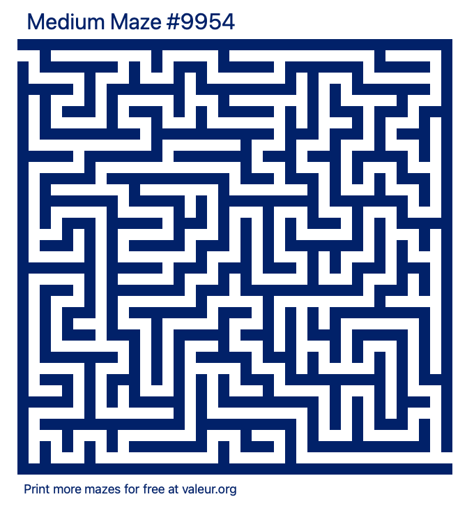 Free Printable Medium Maze number 9954