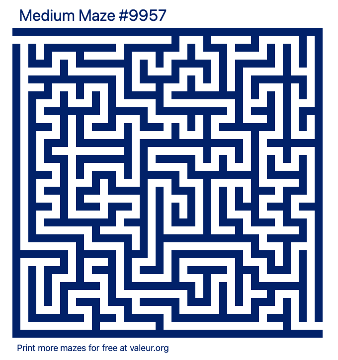 Free Printable Medium Maze number 9957