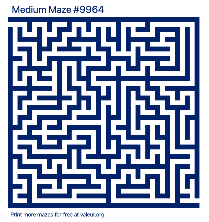 Free Printable Medium Maze number 9964