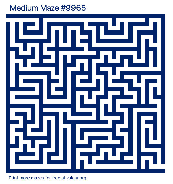 Free Printable Medium Maze number 9965