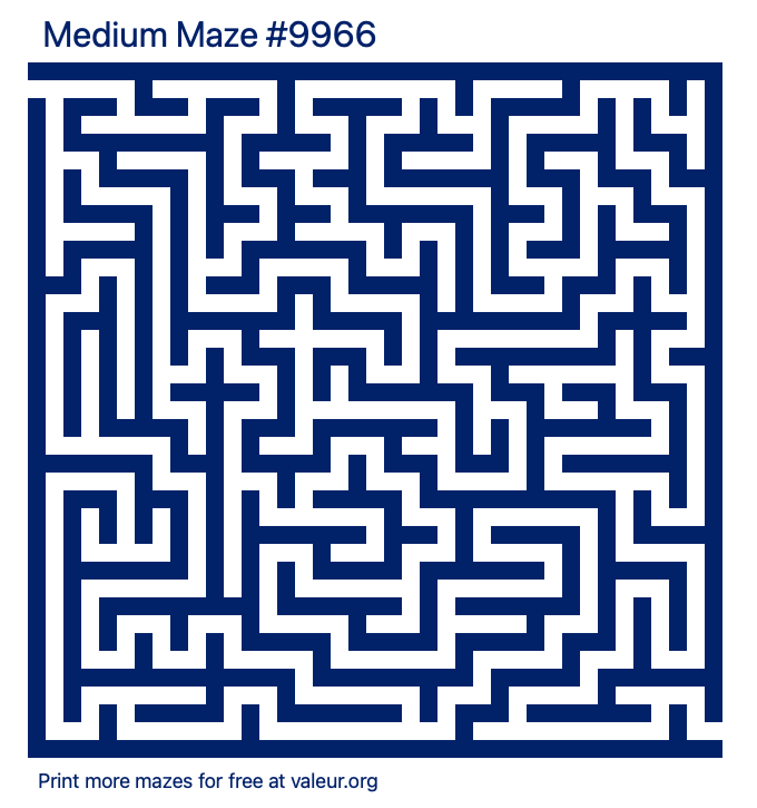 Free Printable Medium Maze number 9966