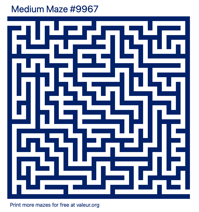 Free Printable Medium Maze number 9967