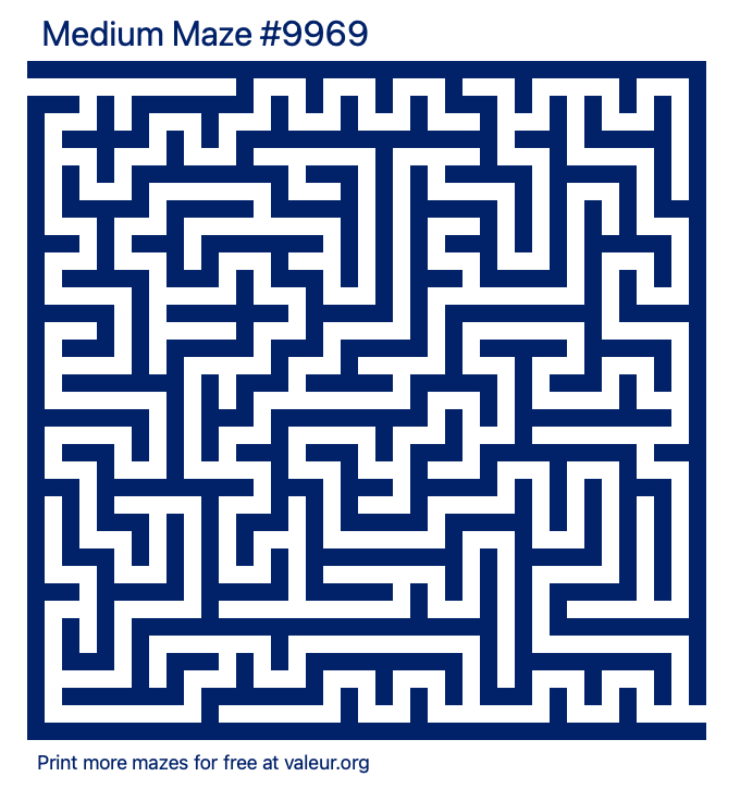 Free Printable Medium Maze number 9969