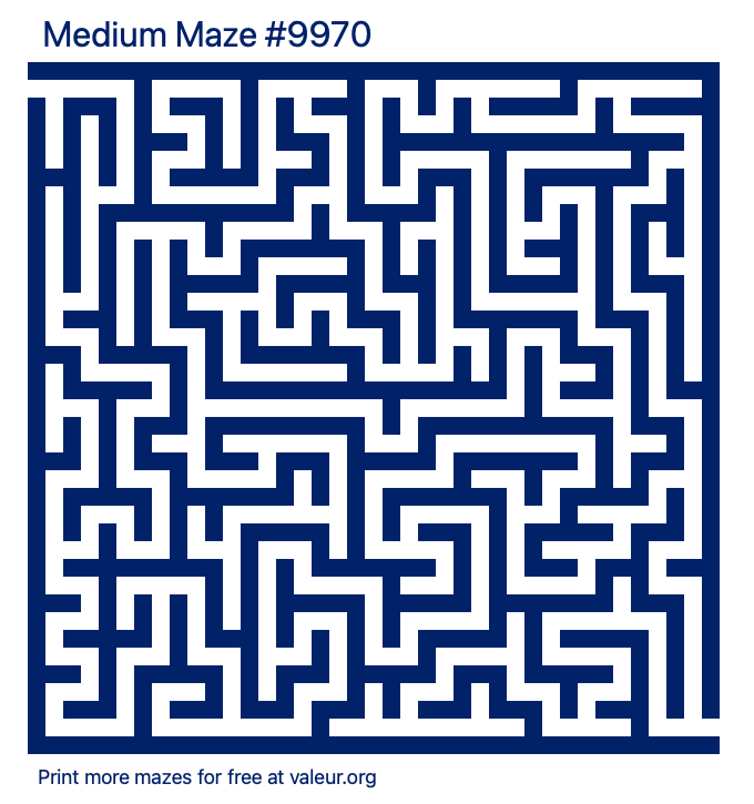 Free Printable Medium Maze number 9970