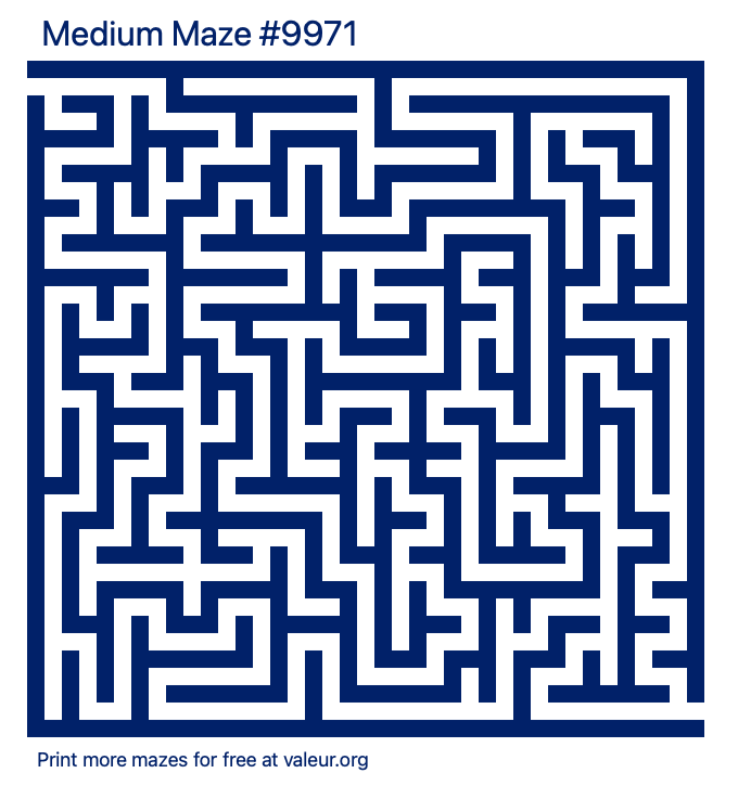 Free Printable Medium Maze number 9971
