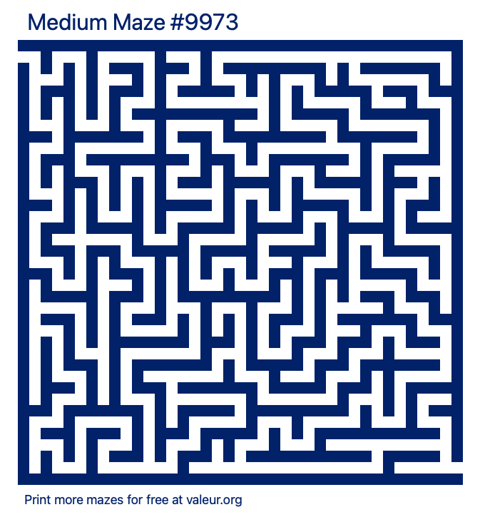 Free Printable Medium Maze number 9973