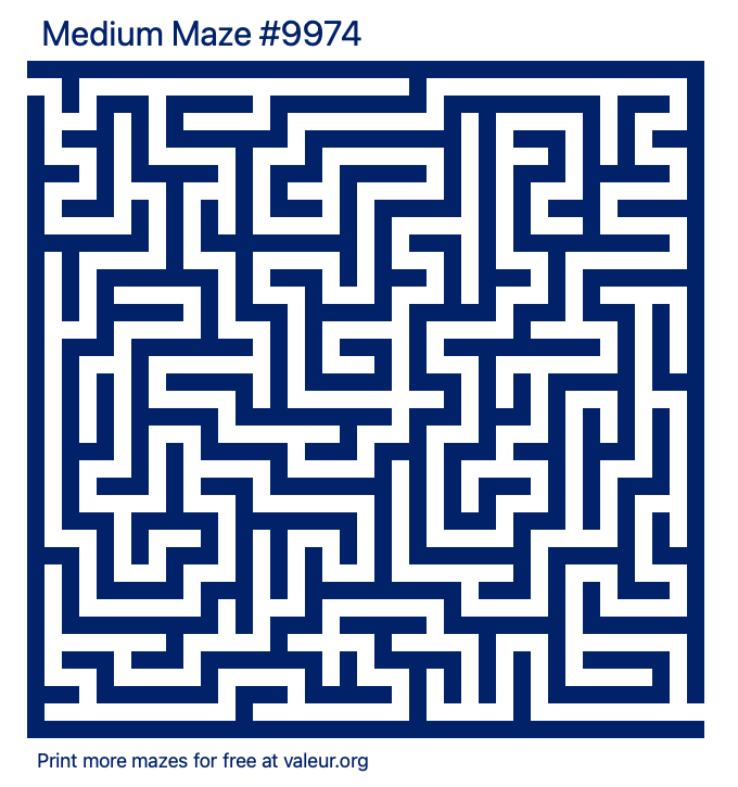 Free Printable Medium Maze number 9974