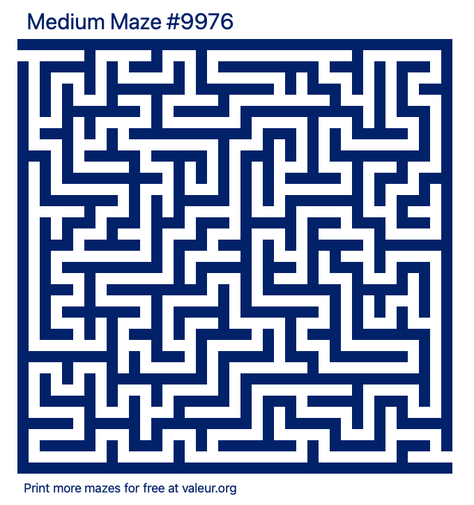 Free Printable Medium Maze number 9976