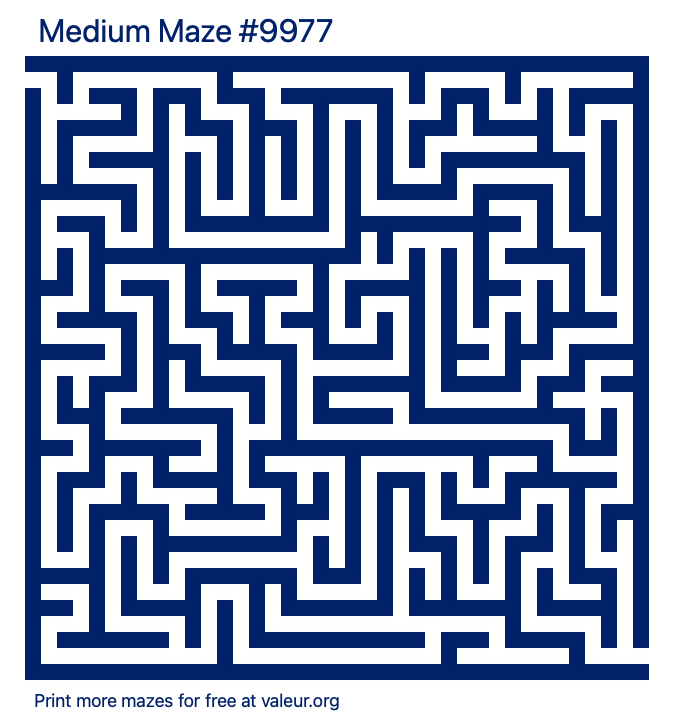 Free Printable Medium Maze number 9977