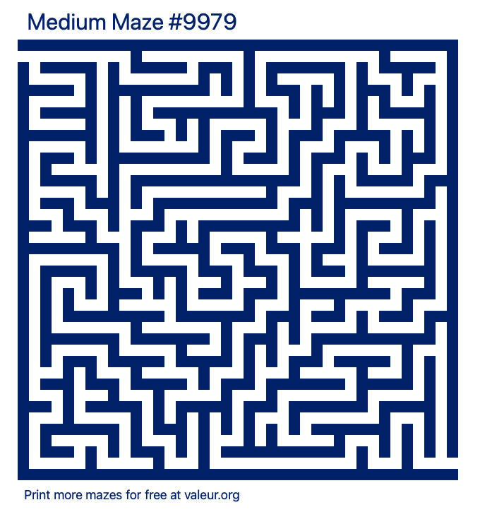 Free Printable Medium Maze number 9979