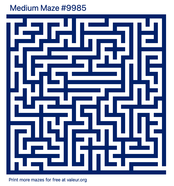 Free Printable Medium Maze number 9985