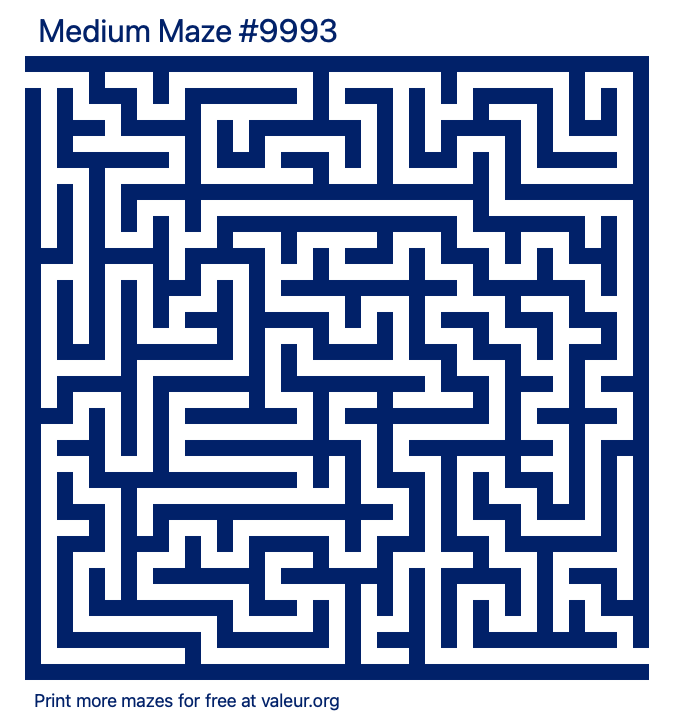 Free Printable Medium Maze number 9993