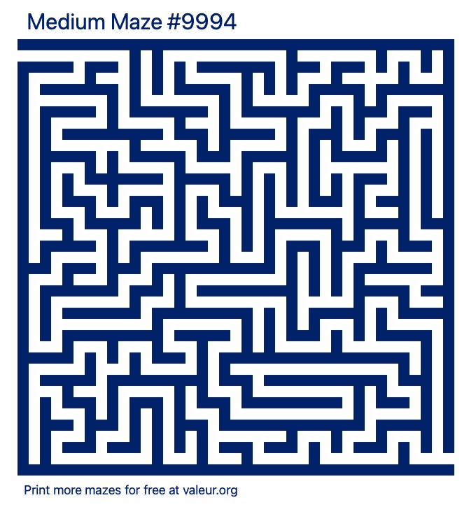 Free Printable Medium Maze number 9994