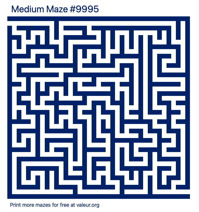 Free Printable Medium Maze number 9995