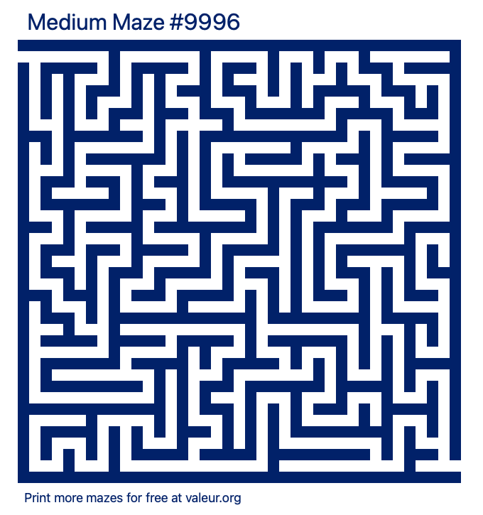 Free Printable Medium Maze number 9996