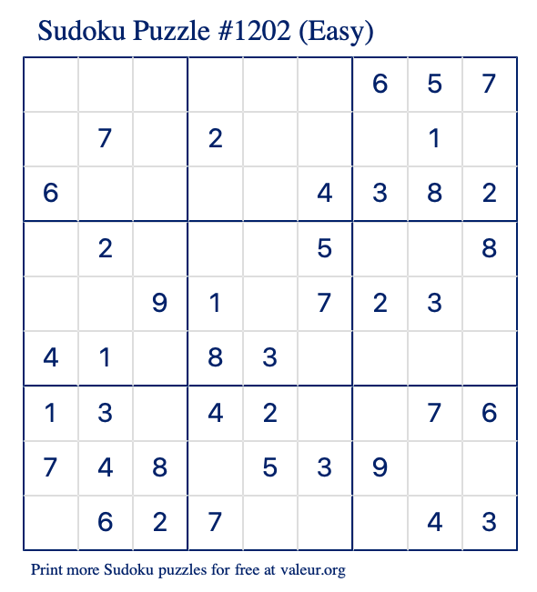 Sudoku #1201 and #1202 (Hard) - Free Printable Puzzles