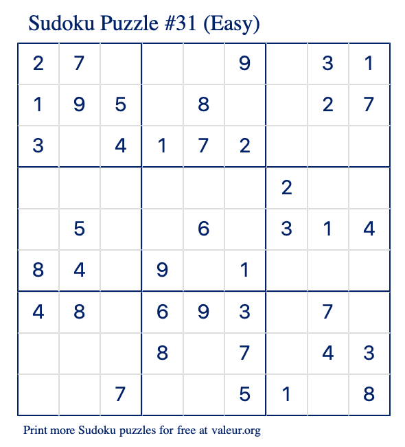 Sudoku Para Imprimir 31