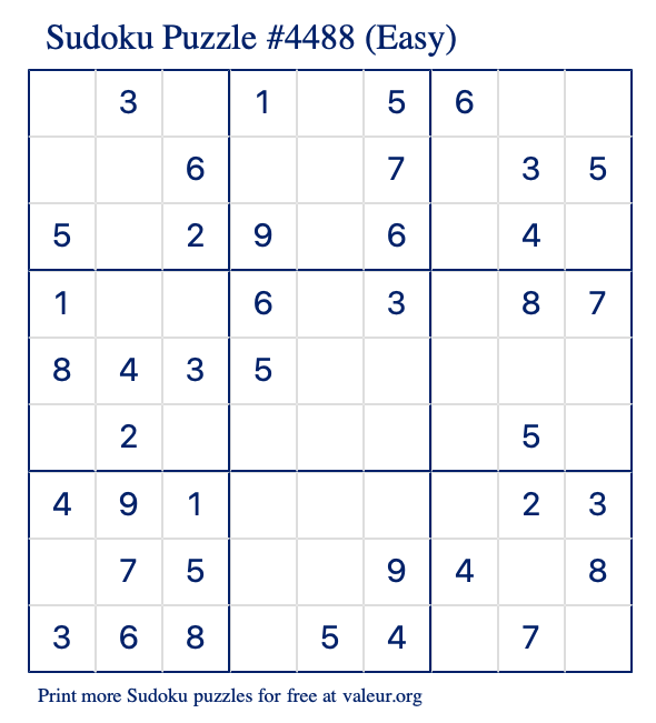 Free Printable Easy Sudoku With The Answer 4488 Free Printable Easy Sudoku With The Answer 4488