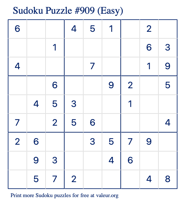Sudoku #909 and #910 (Medium) - Free Printable Puzzles