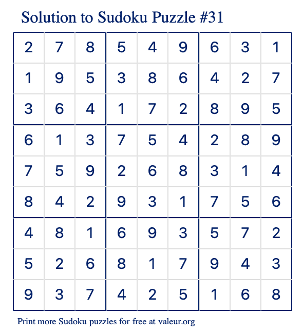 Sudoku Para Imprimir 31